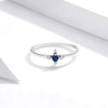 S925 Sterling Silver Simple Cross Women Zircon Ring, Size:6
