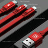 CAFELE 3 In 1 8 Pin + Micro USB + Type-C / USB-C Charging Data Cable, Length: 1.2m(Red)