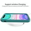 For iPhone 11 Wave Pattern 3 in 1 Silicone+PC Shockproof Protective Case(Dark Sea Green)