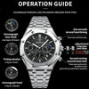 BINBOND B0161 Multifunctional Luminous Waterproof Business Quartz Watch, Color: White Steel-White