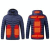 9 Zone Blue USB Winter Electric Heated Jacket Warm Thermal Jacket, Size: XXXXL