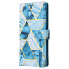 For Samsung Galaxy S25 Ultra 5G Marble Bronzing Stitching Leather Phone Case(Blue)