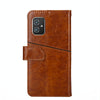 For Asus Zenfone 8 ZS590KS Geometric Stitching Horizontal Flip Leather Phone Case(Light Brown)