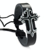 Simple Woven Leather Bracelet Vintage Adjustable Band Wristlet, Style: Cross E Model