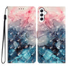 For Samsung Galaxy A36 5G 3D Pattern Leather Phone Case(3D Pink Blue Marble)