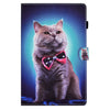 For Samsung Galaxy Tab S6 Lite T610 Sewing Pen Slot Leather Tablet Case(Bow Tie Cat)