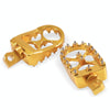 Motorcycle Modification Pedal Set Wide Fat Footpegs Foot Pegs for Harley (Gold)