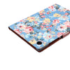 For Samsung Galaxy Tab A8 10.5 2021 X200 / X205 Flower Cloth Leather Smart Tablet Case(Blue)