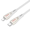 hoco U133 Type-C / USB-C to 8 Pin Braided PD Fast Charging Data Cable, Length:1.2m(Grey)