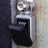 Wall Mounted Key Safe Box - Weatherproof Outdoor Key Storage (Silver/Black)