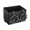 Car Armrest Box Folding Storage Box Multifunctional Water Cup Holder(Leather Black)