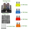 1 in 8 Out Fuse Box Screw Terminal Section Fuse Holder Kits with LED Warning Indicator for Auto Car Truck Boat