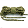 2 Pairs Round High Density Weaving Shoe Laces Outdoor Hiking Slip Rope Sneakers Boot Shoelace, Length:160cm(Army Green-Yellow)