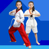 Taekwondo Clothing Child Adult Cotton Men And Women Taekwondo Training Uniforms, Size: 160(Pinoscience Red Pants)