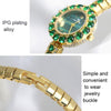 BS Bee Sister FA1698 Ladies Simple Temperament Retro Malachite Texture Small Green Watch(Silver)