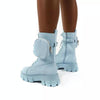 Autumn and Winter Retro Thick-soled Muffin Heel Martin Boots, Size: 35(Light Blue)