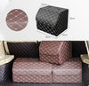 Car Trunk Foldable Storage Box, Rhombic Grid Small Size: 33 x 32 x 30cm (Coffee)
