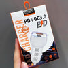 38W PD20W + QC3.0 USB Car Charger with USB to Micro USB Data Cable, Length: 1m(White)