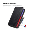 For Alcatel 1S 2021 Cubic Grid Pressed Horizontal Flip Magnetic PU Leather Case with Holder & Card Slots & Wallet(Black)