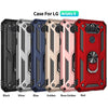 For LG Aristo 5 Shockproof TPU + PC Protective Case with 360 Degree Rotating Holder(Blue)