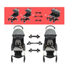 Twin Stroller Connector Turns Two Single Strollers Into A Double Stroller, Spec: Two Short One Long