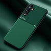 For Samsung Galaxy M15 Classic Tilt Strip Grain Magnetic Shockproof PC + TPU Phone Case(Green)