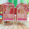 5 PCS Doll House Plastic Baby Cot Miniature Furniture Bedroom Decoration