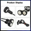 10 PCS 23mm 1.5W DC9-80V Motorcycle Eagle Eye Light Double Lens(Red Light)