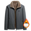 Autumn and Winter Middle-aged Dad Jacket Men Velvet Thickening Clothes, Size: 3XL(Gray)