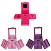 Suede Inner Three-layer Jewelry Box, Size: 14x14x14cm(Pink)