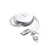 Remax RC-182i 2A 2 In 1 8 Pin + Micro USB Creation Series Telescopic Charging Data Cable, Length: 90cm(White)