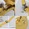 Cartoon Shoulder Tote Bag Fruit Banana Apple Embroidered Canvas Kids Crossbody Messenger Bags(Yellow)