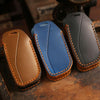 For 2024 BMW X7 Hallmo Cowhide Car Key Protection Cover(Blue)