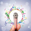 3.5mm Male + 3.5mm Female Ports Mini Household Mobile Phone Sing Song Metal Condenser Microphone, Compatible with IOS / Android System(Blue)