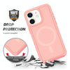 For iPhone 11 Shockproof MagSafe Armor PC Hybrid TPU Phone Case(Light Pink+Coral Red)