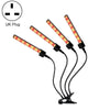 LED Clip Plant Light Timeline Remote Control Full Spectral Fill Light Vegetable Greenhouse Hydroponic Planting Dimming Light, Specification: Four Head UK Plug