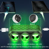 1 To 3 12V/24V Car Cigarette Lighter Charger Multi-function Seven-color Light(120W)