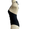 Hollow Strap Ties Sexy Tight One Piece Bikini Swimsuit, Size:L(Black)