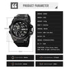 SKMEI 2031 Dual Movement Multifunctional Waterproof Outdoor Sports Watch(Silver)