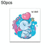 50 PCS Children Cartoon Animal Flower Arm Sticker Water Transfer Tattoo Sticker(W-065)