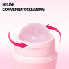 Natural Rose Quartz Face Oil Absorbing Roller Volcanic Stone Facial Skin Repair Cleansing Massager(Pink)