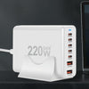 5C2A-220W GaN 220W USB x 2, USB-C / Type-C x 5 Fast Charger, Plug Type:AU Plug(White)
