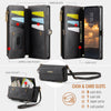 For Samsung Galaxy S23+ 5G CaseMe C39 RFID Blocking Zipper Wallet Leather Phone Case with Crossbody Strap(Black)