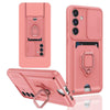 For Samsung Galaxy S25 5G Sliding Camshield Magnetic Card Holder Silicone Phone Case(Pink)