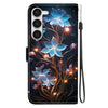 For Samsung Galaxy S23 5G Crystal Texture Colored Drawing Leather Phone Case(Little Lantern Flower)