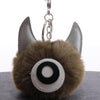 3 PCS Cartoon Croissant Hair Ball Keychain Pendant Bag Car Pendant(Army Green)