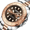 BINBOND B930 Metal Gear Luminous Quartz Watch 30M Waterproof Sports Watch, Color: White Steel-White
