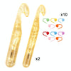 20mm+25mm+10 Pins Transparent Bold Crystal Crochet Knitting Tool Set
