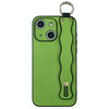 For iPhone 15 Wavy Wristband Bracket TPU Phone Case(Green)