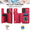 For Samsung Galaxy A72 5G Double Flap Zipper RFID Leather Phone Case with Short Lanyard(Red)